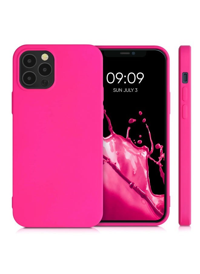 kwmobile Case Compatible with Apple iPhone 12 / iPhone 12 Pro Case - Slim Protective TPU Silicone Phone Cover - Neon Pink - Image 5