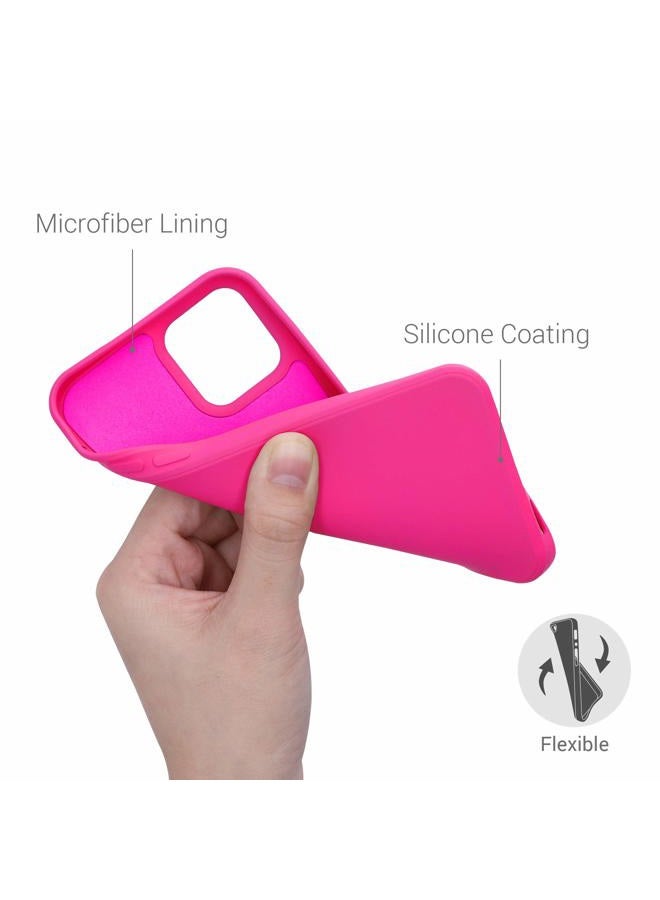 kwmobile Case Compatible with Apple iPhone 12 / iPhone 12 Pro Case - Slim Protective TPU Silicone Phone Cover - Neon Pink - Image 3