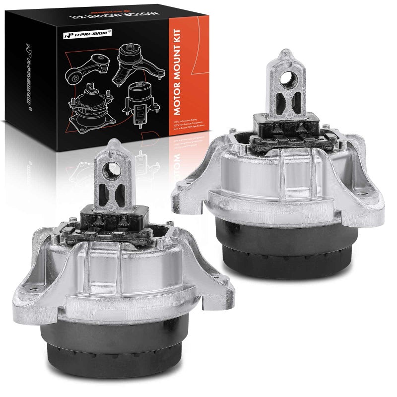 A-Premium مجموعة مثبتات محرك أمامية يسار ويمين 2 قطعة متوافقة مع BMW 528i 2011 535i 2011-2016 535i GT 2011-2017 640i 2012-2018 640i جراند كوبيه 2013-2018 L6 30L استبدال 22116786528