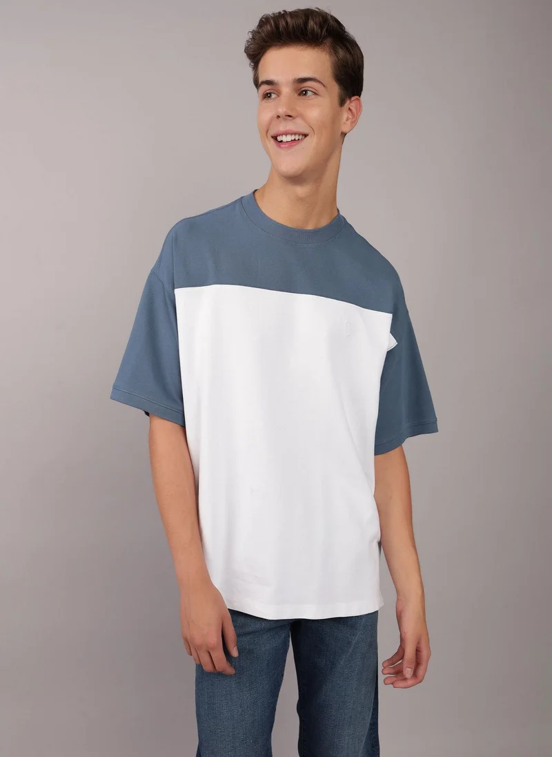 American Eagle Colorblock Pique Crew Neck T-Shirt