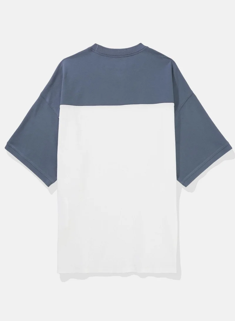 American Eagle Colorblock Pique Crew Neck T-Shirt