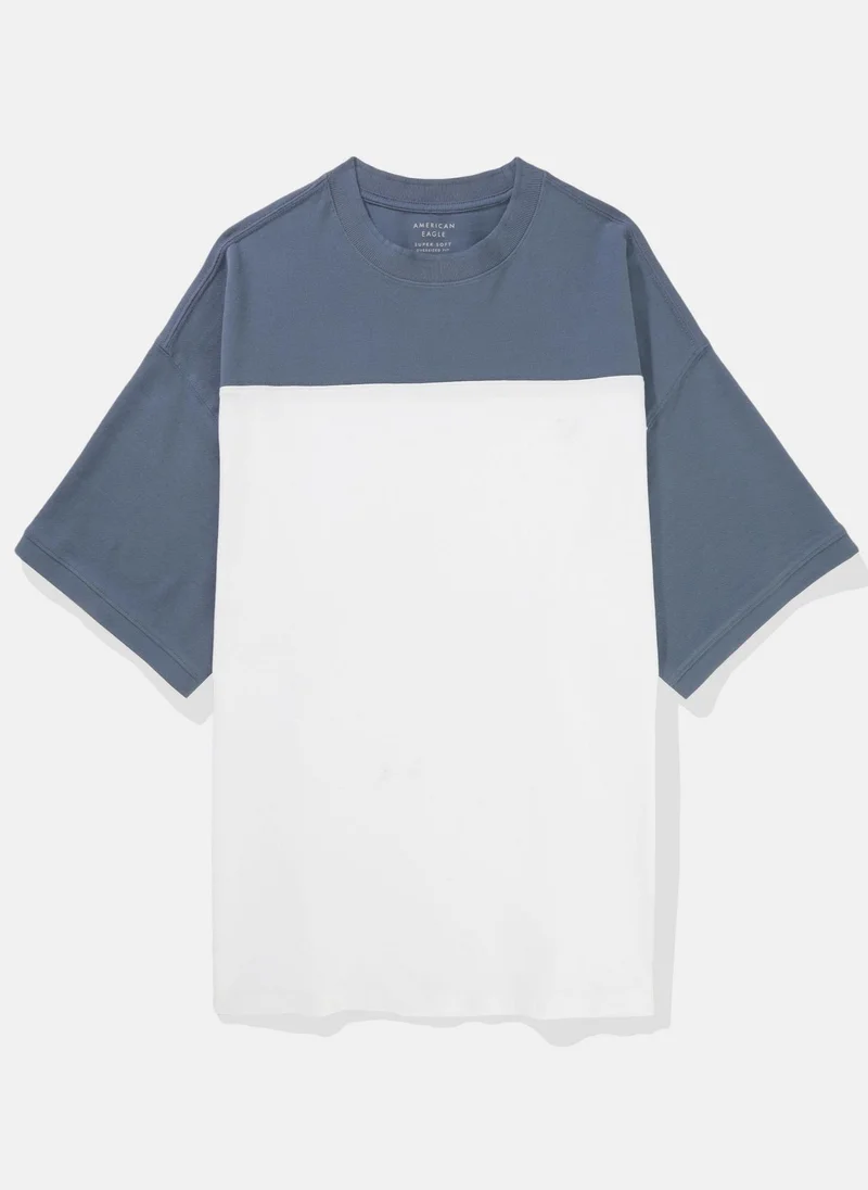 American Eagle Colorblock Pique Crew Neck T-Shirt