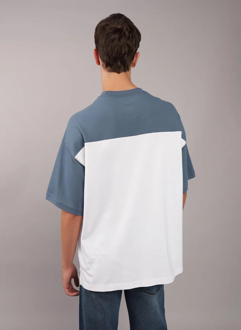 American Eagle Colorblock Pique Crew Neck T-Shirt