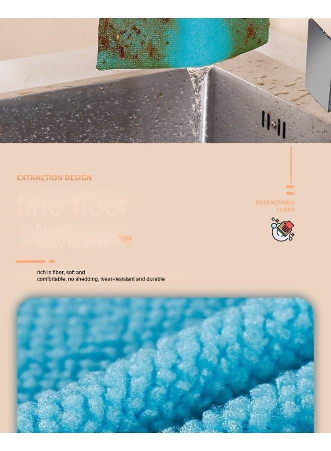 NIBEMINENT Disposable Cleaning Cloths, Cleaning Towels, Microfiber Towels,Reusable Dish Cloths With Dispenser Box, Rags, Household kitchen Cleaning Cloths Car Wiping Cloths (Matcha Green) - Image 3