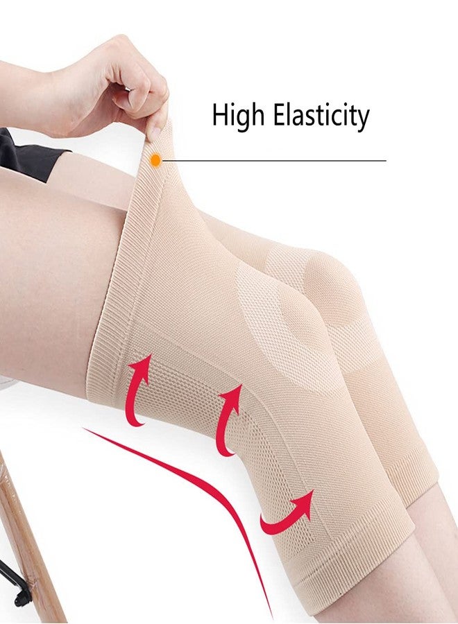 JUMISEE 1 Pair Compression Knee Sleeve for Men Women, Cotton Knee Brace Leg Support for Running Pain Management Arthritis Pain Relief Rheumatism - Image 4