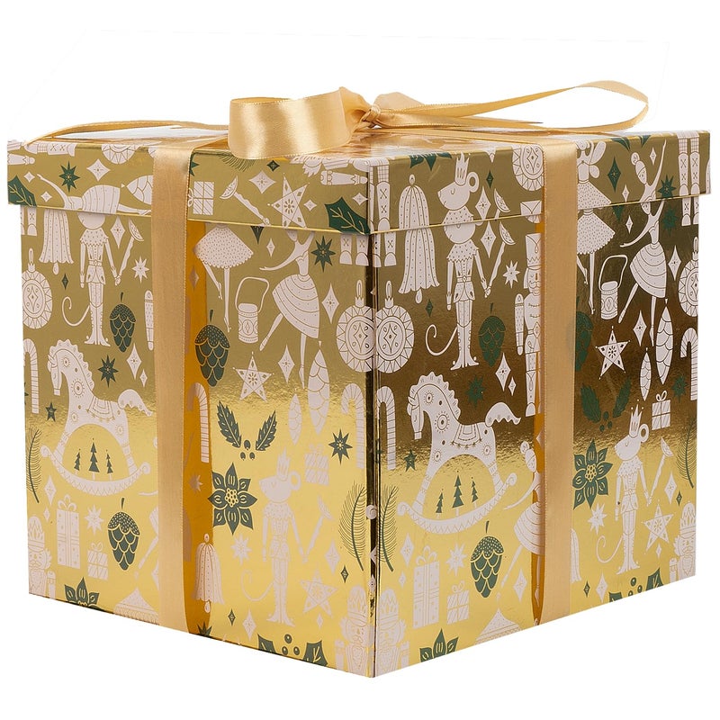 Jaywayang 10 Large Christmas Gift Box with Lid and Ribbon Gold Gift Box with Paper Filler for Holiday Xmas Presents Wrapping - Image 2