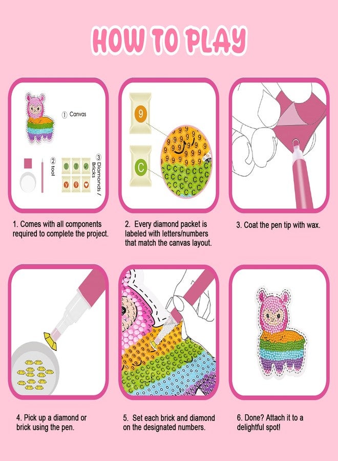 AuntyFey Diamond Art Kits for Kids with Keychains, Diamond Gem Art Kit for Kid, Diamond Gem Painting Stickers, Diamond Art Craft Painting Kit, Gem Painting Kit for Kid, Crafts for Girls 6-8-12 - Image 5