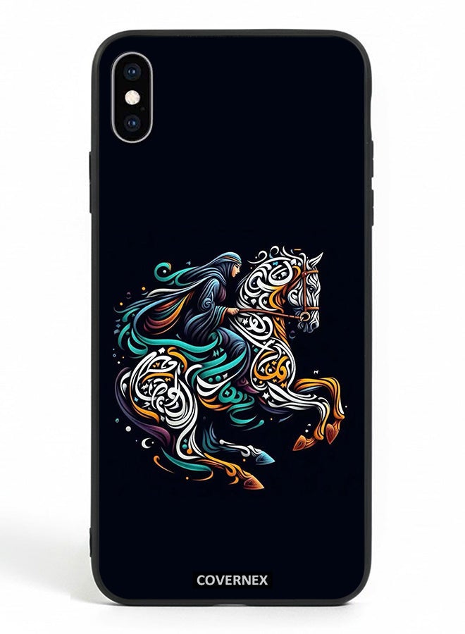 Covernex Apple iPhone Xs Max Protective Case Cover Printed Featuring Ornamental Horse - Image 2