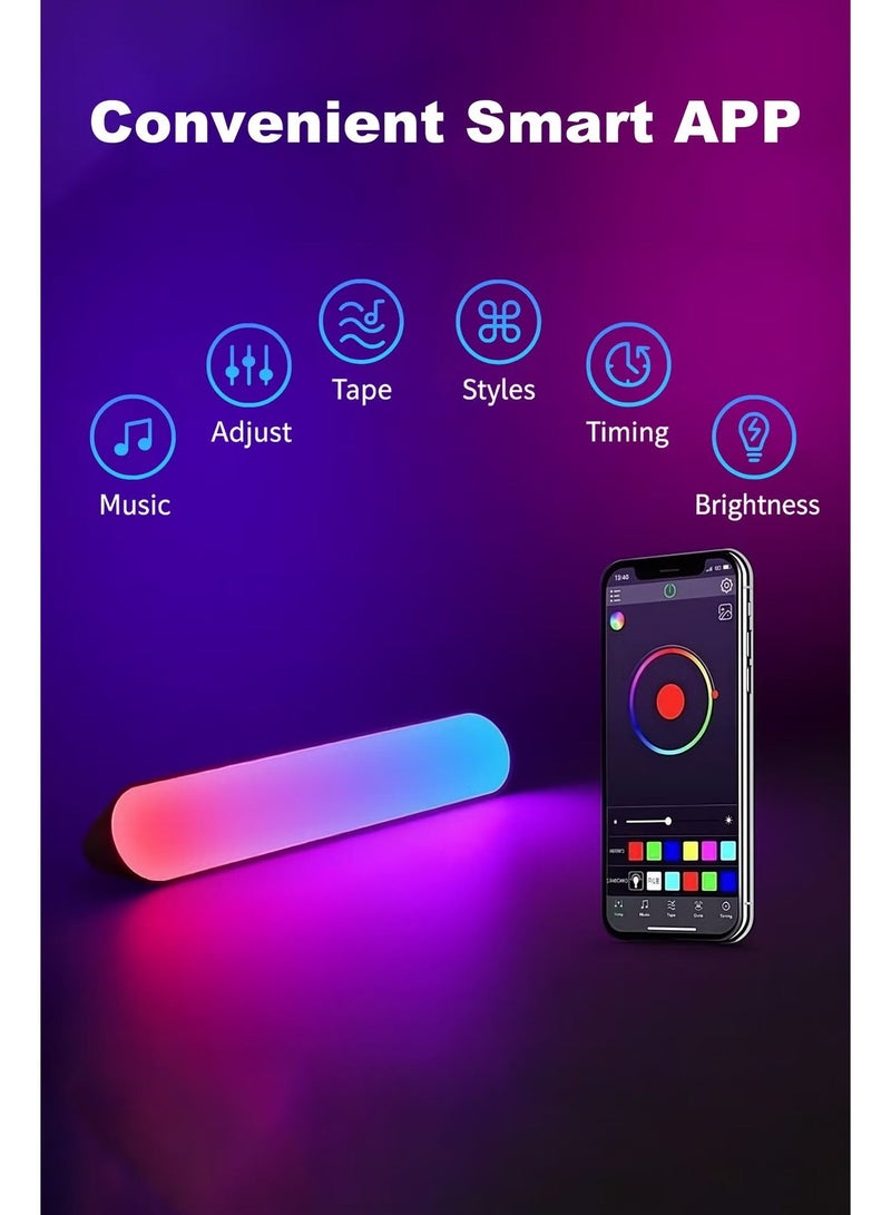 Smart LED Light Bars, Work with Alexa and Google Assistant, RGBIC WiFi TV Backlights with Scene and Music Modes for Gaming, PC, Room Decoration,2 Sticks - Image 2