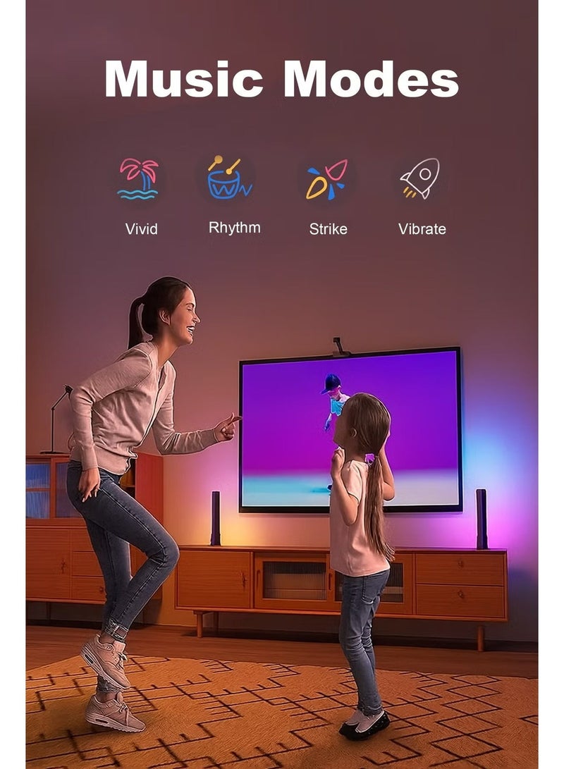 Smart LED Light Bars, Work with Alexa and Google Assistant, RGBIC WiFi TV Backlights with Scene and Music Modes for Gaming, PC, Room Decoration,2 Sticks - Image 3