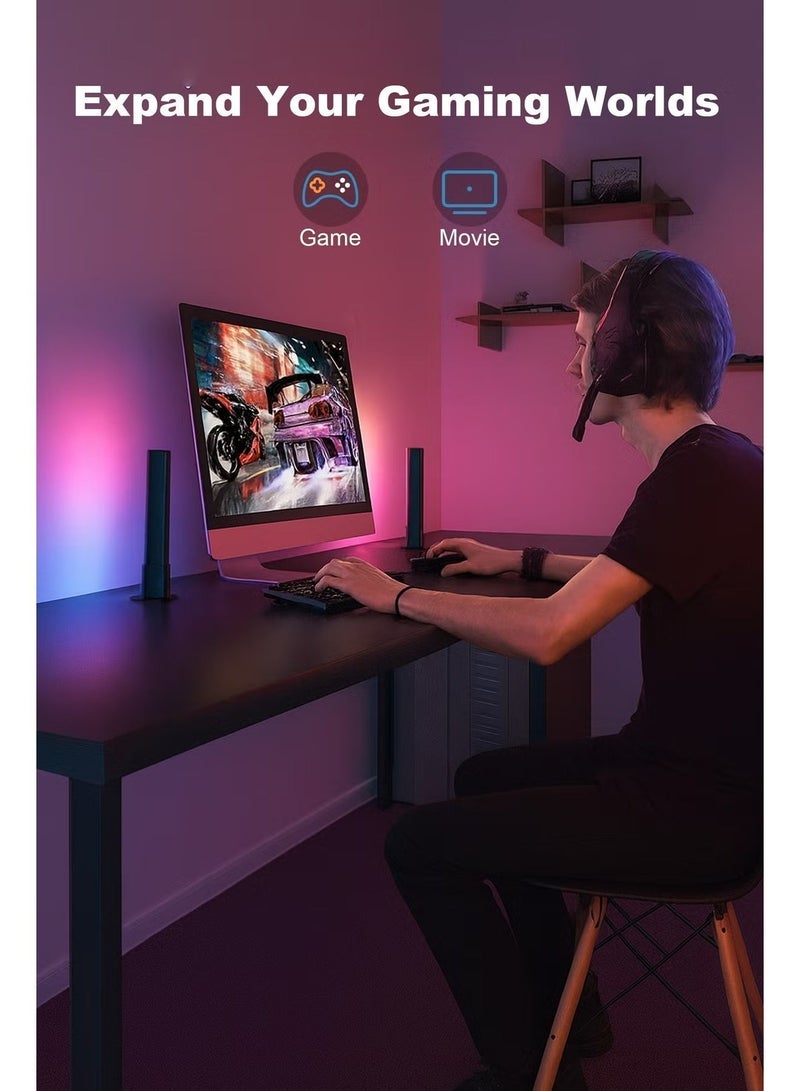 Smart LED Light Bars, Work with Alexa and Google Assistant, RGBIC WiFi TV Backlights with Scene and Music Modes for Gaming, PC, Room Decoration,2 Sticks - Image 4