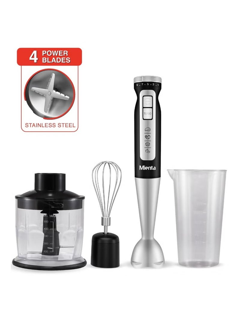 Mienta Hand Blender 1000 watt 6 in 1 HB111038A – Black Silver - Image 1