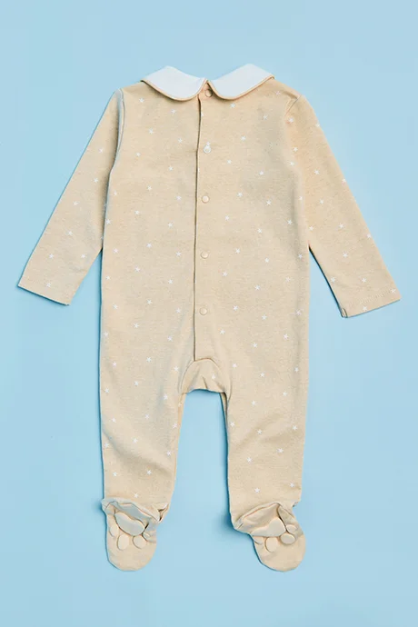 أر أند بي Embroidered Collared Footed Sleepsuit with Long Sleeves
