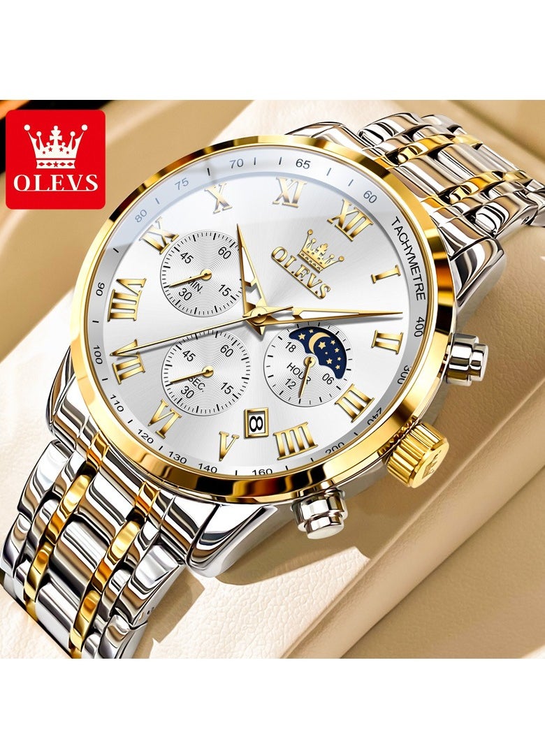 OLEVS - Watches For Men Quartz Stainless Steel Water Resistant Watch 5529 - Image 1