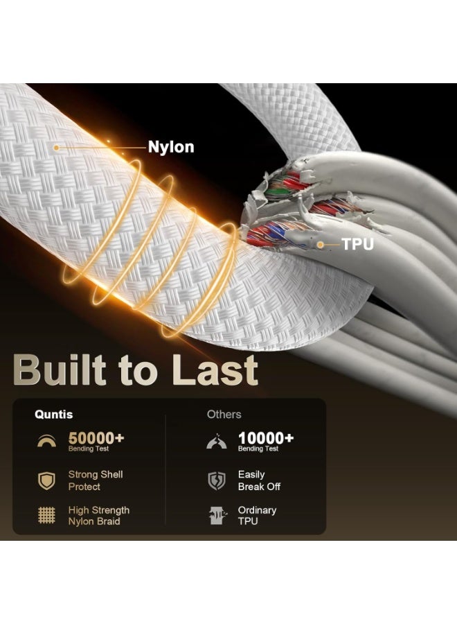 كابل شحن سريع USB Type-C إلى Type-C بطول 1 متر - سلك مضفر من النايلون بقوة 60 وات، متوافق مع أجهزة iPhone وiPad وSamsung وXiaomi وMacBook - كابل شاحن USB-C عالي السرعة لتوصيل الطاقة - Image 5