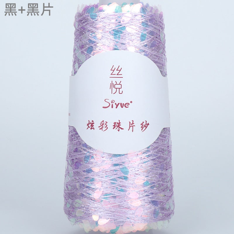 Siyue Colorful Beaded Yarn Line Special Waterdrop Shiny Beads Knitting Diy Handcrafted Braided Yarn Line Great Value Lilac 36# 