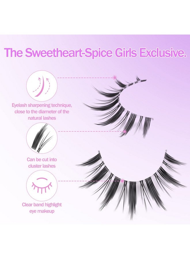 Spiky Manga Lashes 14Mm Anime Short Japanese False Eyelashes Natural Wispy Korean Clear Band Cosplay Lashes Pack 7 Pairs By Goddvenus