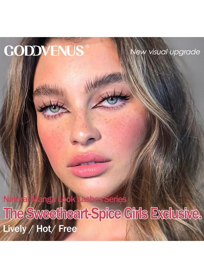 Spiky Manga Lashes 14Mm Anime Short Japanese False Eyelashes Natural Wispy Korean Clear Band Cosplay Lashes Pack 7 Pairs By Goddvenus