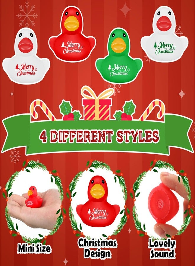 Junkin 200 Pcs Merry Christmas Rubber Ducks Bulk Mini Rubber Ducks Small Duck Bulk Xmas Gift for Halloweens Party Favors Toys (Christmas Duck) - Image 3