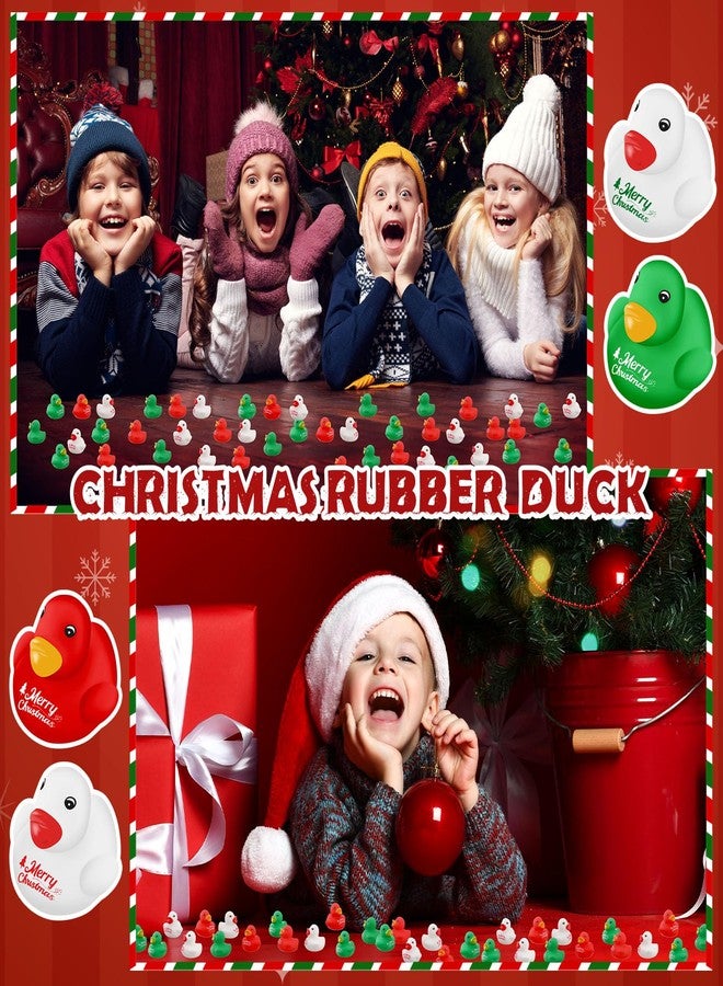 Junkin 200 Pcs Merry Christmas Rubber Ducks Bulk Mini Rubber Ducks Small Duck Bulk Xmas Gift for Halloweens Party Favors Toys (Christmas Duck) - Image 5