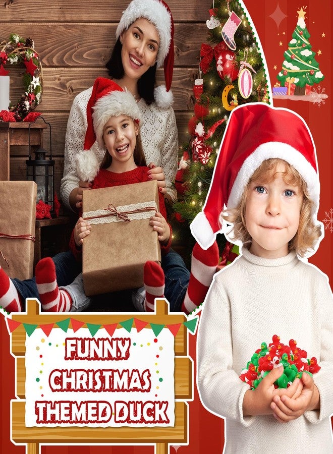 Junkin 200 Pcs Merry Christmas Rubber Ducks Bulk Mini Rubber Ducks Small Duck Bulk Xmas Gift for Halloweens Party Favors Toys (Christmas Duck) - Image 4