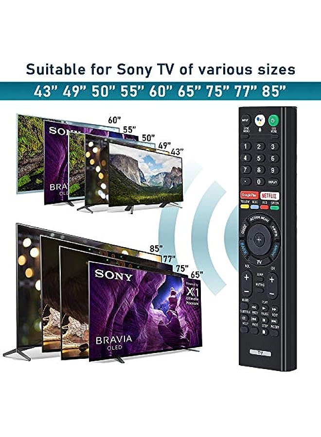 HuHa Remote for Sony Smart Bravia Remote, Sony Bluetooth Voice Search Mic Remote and Sony Smart Bravia Android TVs, Sony 4K UHD Crystal HDR TV, Sony OLED Ultra HDTV, XBR KDL Series TV, RMF-TX300U  - Image 3