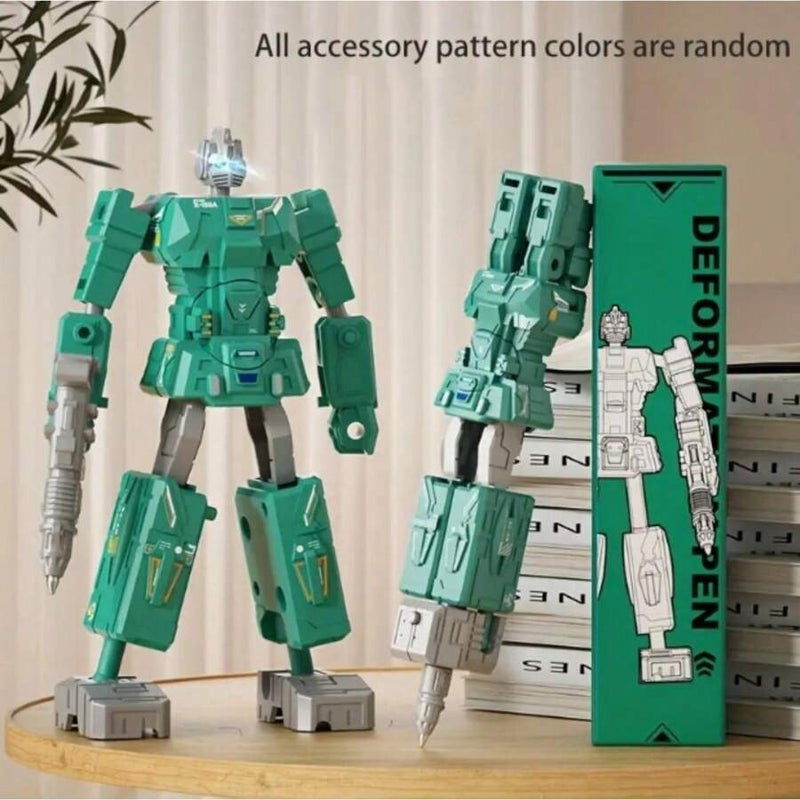 Robot Transforming Pen, Can Write And Transform, Two-In-One Creative Stationery, DIY Shape, Ideal Choice As A Birthday Gift, Classroom Prize, Christmas Gift, New Year Gift, Party Favor, And Holiday Gift, Perfect For Everyday Writing And Office Supplies.,Back To School - Size Deformation Pen-green - Image 1