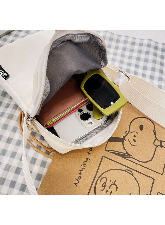 Large Screen Mobile Phone Bag Women's Shoulder Messenger Bag Coin Purse Nylon Cloth Bag Wrist Bag Mother Bag Simple Arm Bag-Color:Pink  - Image 5