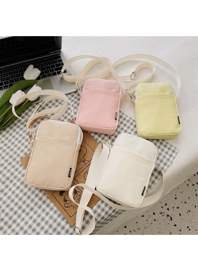 Large Screen Mobile Phone Bag Women's Shoulder Messenger Bag Coin Purse Nylon Cloth Bag Wrist Bag Mother Bag Simple Arm Bag-Color:Pink  - Image 2