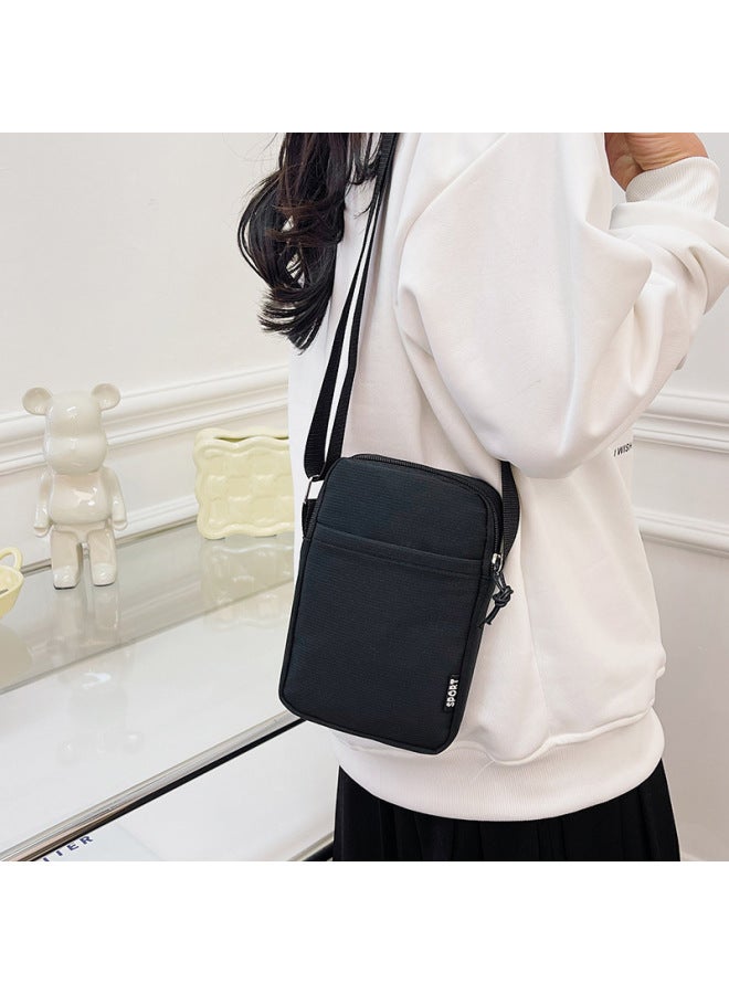 Large Screen Mobile Phone Bag Women's Shoulder Messenger Bag Coin Purse Nylon Cloth Bag Wrist Bag Mother Bag Simple Arm Bag-Color:Pink  - Image 4