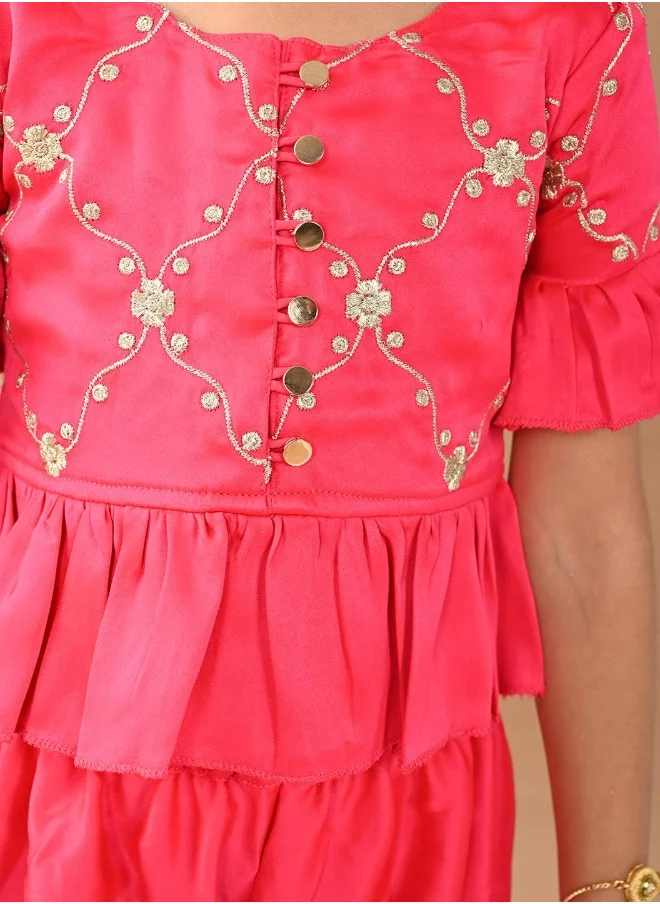 LILPICKS Embellished Kurta Sharara Set