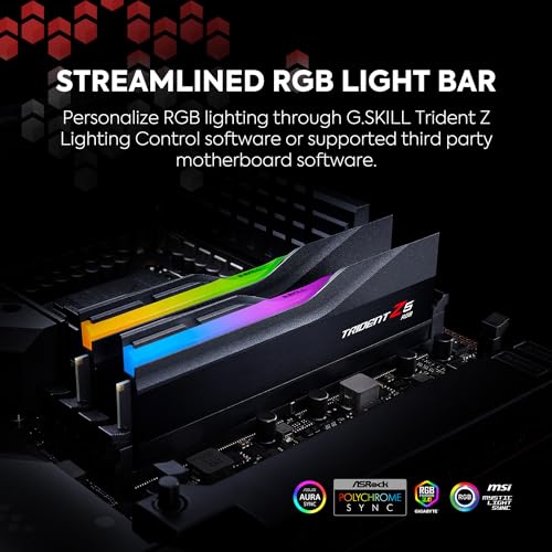 G.SKILL Trident Z5 RGB Series DDR5 RAM (Intel XMP 3.0) 32GB (2x16GB) 7600MT/s CL36-46-46-121 1.40V Desktop Computer Memory U-DIMM - Matte Black (F5-7600J3646G16GX2-TZ5RK) - Image 3
