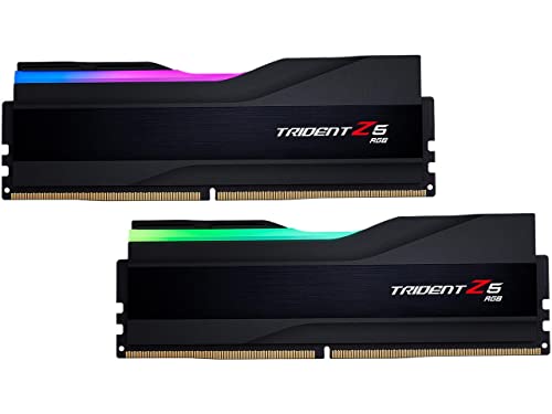 G.SKILL Trident Z5 RGB Series DDR5 RAM (Intel XMP 3.0) 32GB (2x16GB) 7600MT/s CL36-46-46-121 1.40V Desktop Computer Memory U-DIMM - Matte Black (F5-7600J3646G16GX2-TZ5RK) - Image 1