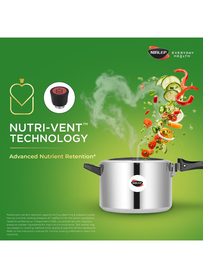 NIRLEP Nirlep NutriHealth 5 Litre Inner Lid Aluminium Pressure Cooker with Induction Bottom  - Image 3