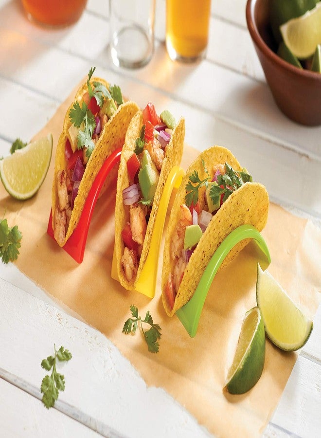 Fox Run 39441 Stackable Taco Holders, Red, Yellow, Green, Set of 12 - Image 2