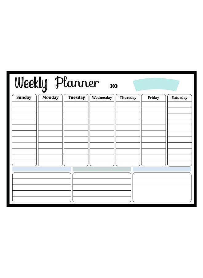 Generic - Magnetic Dry Erase Calendar Whiteboard Fridge Magnet Flexible Daily Message Stickers for Weekly Monthly Organizer Schedule Planner To Do List Notepad Wall Set 16.5*11.8in - Image 1