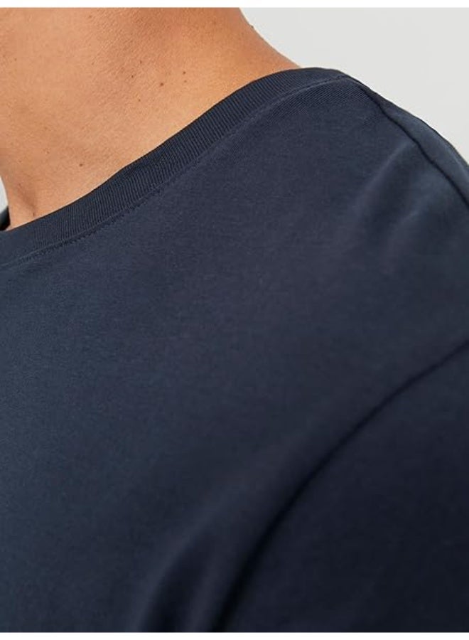Premium Men’s Round Neck T-Shirt 200 GSM – Soft Cotton Casual Oversized Tee for Daily Wear – Navy Blue - Image 3