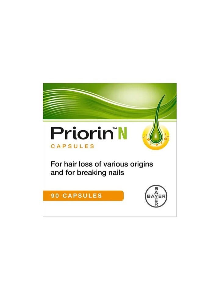 BAYER PRIORIN N 90 CAPSULES.FOR HAIR LOSS OF VARIOUS ORGINS AND BREAKING NAILS