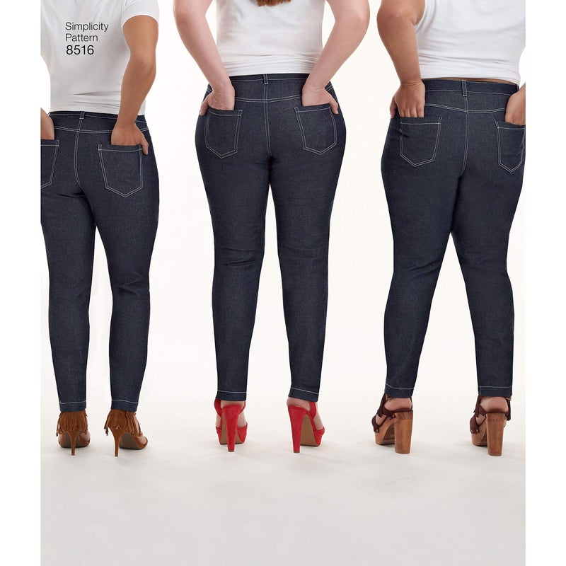 Simplicity Womens Average Slim and Curvy Fit Jeans Sewing Patterns by Mimi G Style Sizes 614