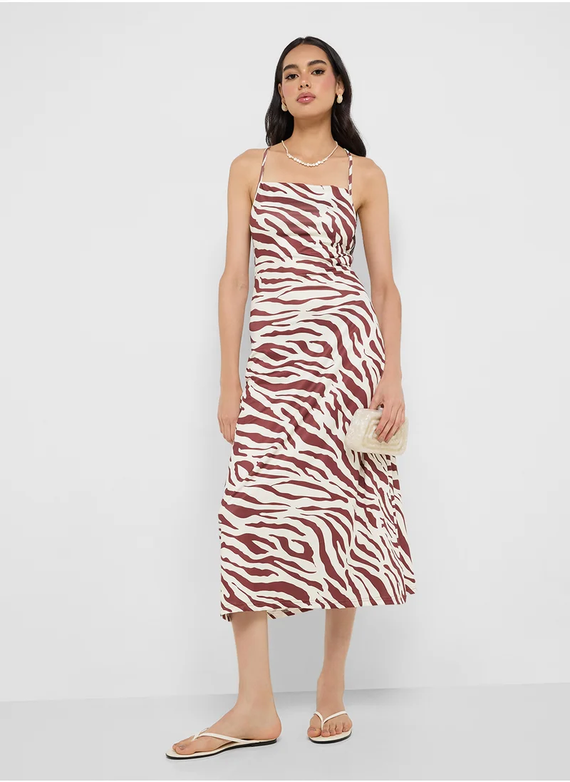 جينجر Zebra Print Dress