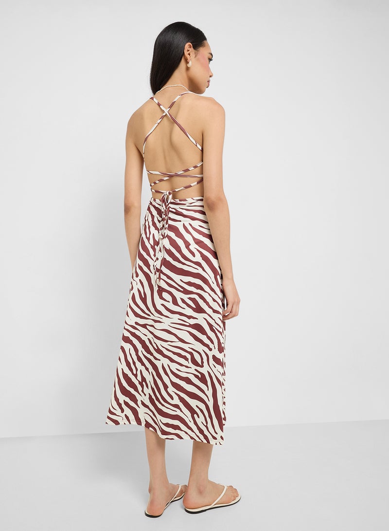 جينجر فستان بطبعة حمار وحشي - Image 2