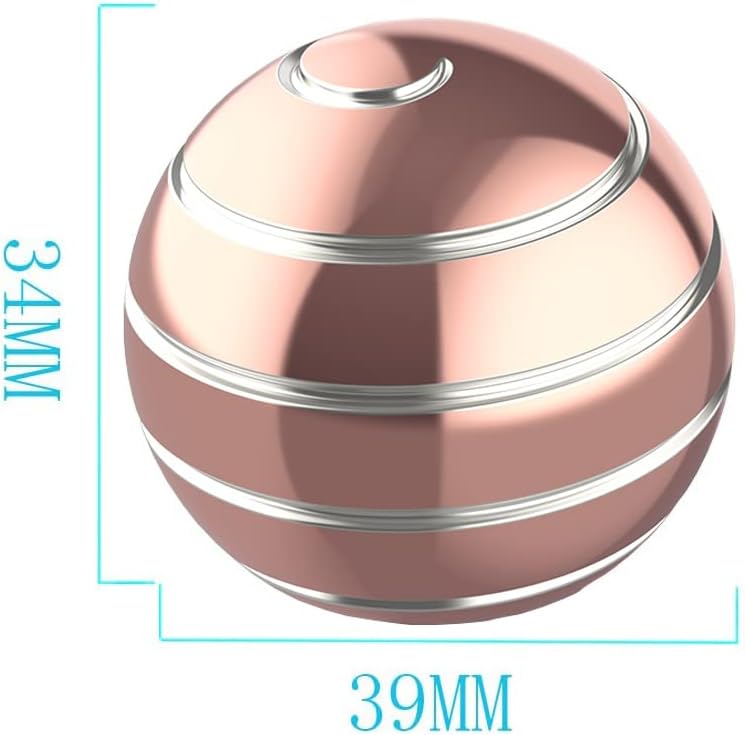 Apqdw Anbo Kinetic Desk Toy Ball, Kinetic Desktop Spinning Toys, Optical Illusion Fidget Toys Gadgets for Adults Office Anxiety, ADHD (Rose Gold-A) - Image 2