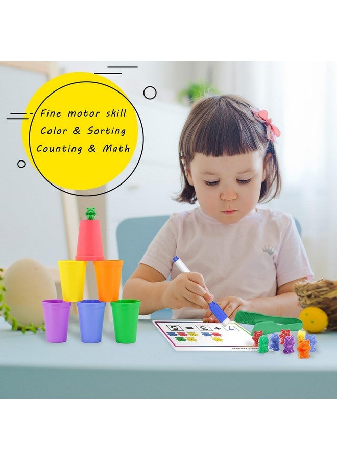 Bmag Counting Bears with Matching Sorting Cups, Preschool Math Learning Game with 24 Big and Little Bears, STEM Educational Learning Activities for Kids Age 3-5 - Image 4