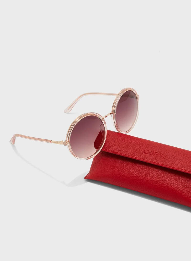 GUESS Injected Round Sunglasses