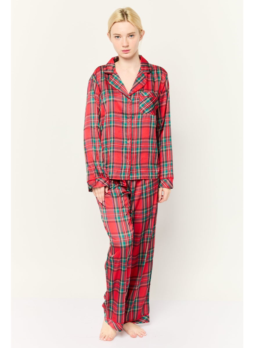 Kathy Ireland Women 2Pc Set Plaid Pajama, Multicolor  - Image 1