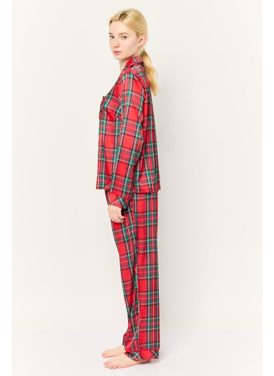 Kathy Ireland Women 2Pc Set Plaid Pajama, Multicolor  - Image 3