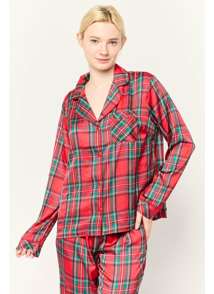 Kathy Ireland Women 2Pc Set Plaid Pajama, Multicolor  - Image 2