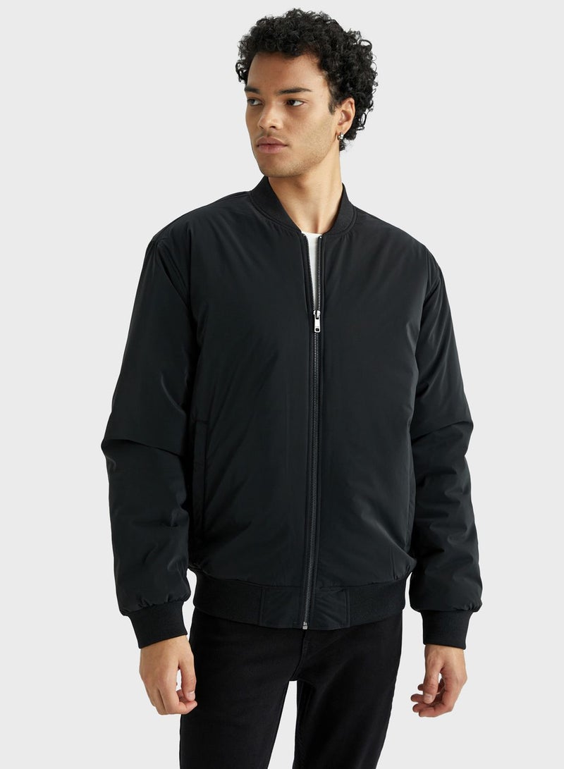 DeFacto Zip Through Bomber Jacket - Image 1