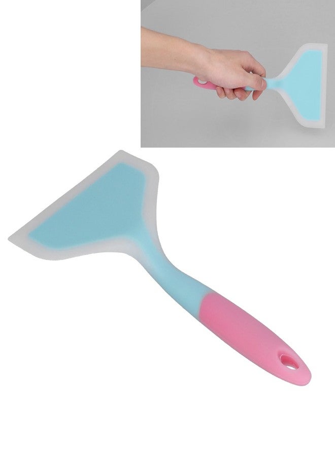 Fdit Wide Mouth Frying Spatula for Home Kitchen Transparent Silicone, Non, Non sticky, for Tamagoyaki, Pancakes, Meat, with Two color Design (blue shovel head) - Image 3