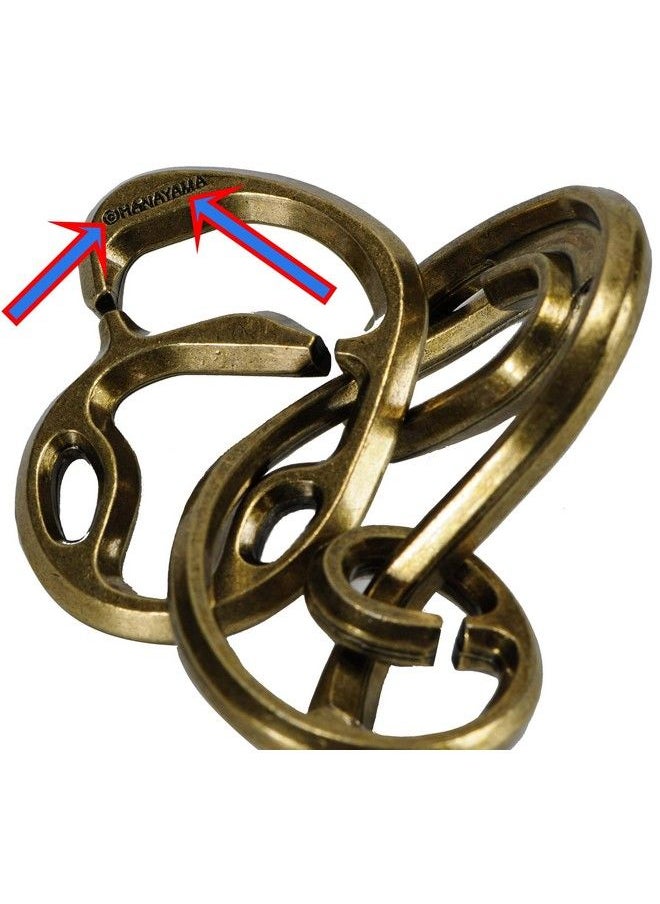 Deluxe Enigma Hanayama Cast Metal Brain Teaser Puzzle Level 6 Difficulty Rating Red Velveteen Drawstring Pouch Bundled Items  - Image 4